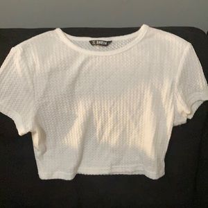 Shein cropper white shirt